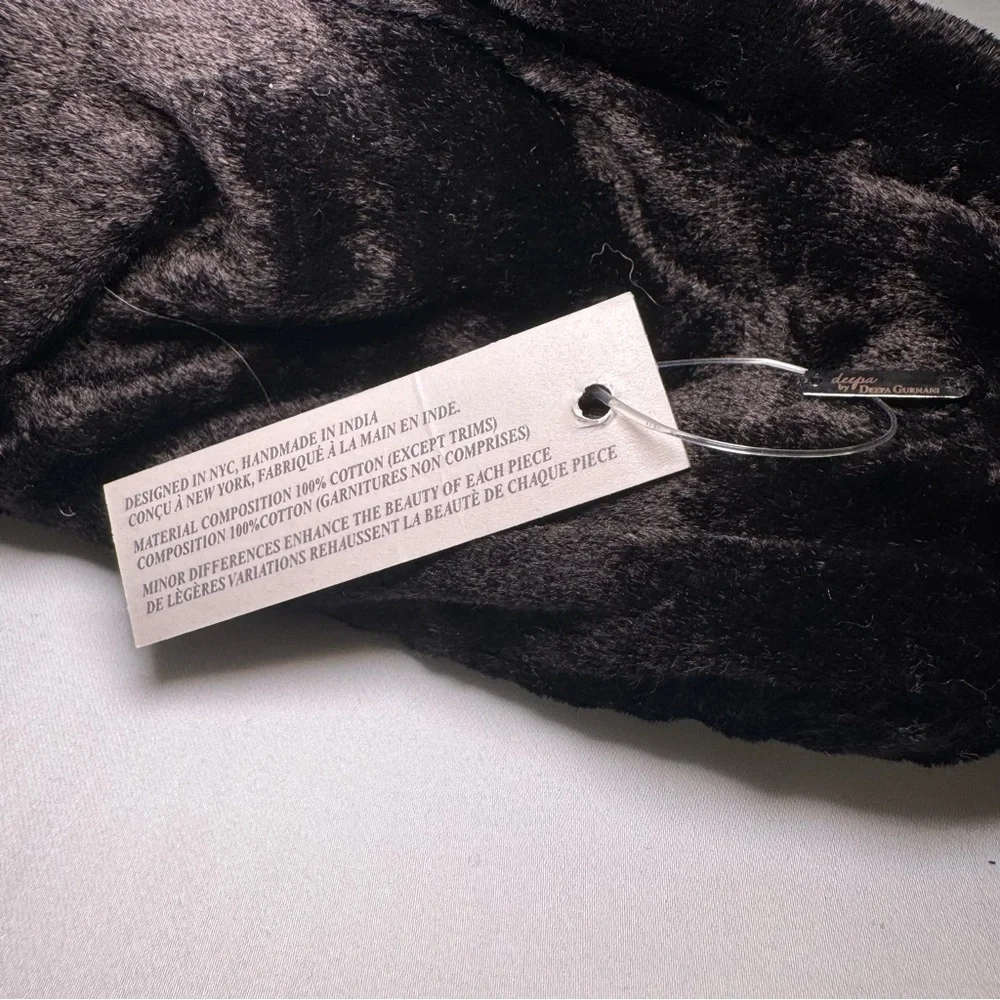 Deepa Gurnani Black Velvet Pearl Headband